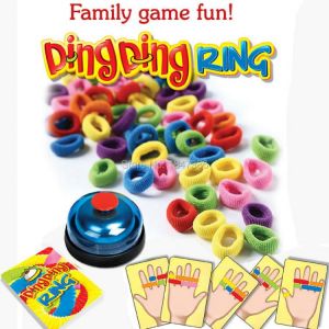 ERABICA Developmental games for kids  מצחיק אתגר טבעת דינג צעצוע משפחת מסיבת משחקי נהדר מעשי הגאדג 'טים עבור 2-6 שחקנים עם 24 כרטיסי תמונה 60 שיער 1 פעמון