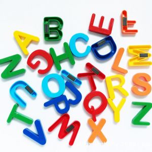 ERABICA Developmental games for kids  26pcs מגנטי למידה אלפבית מכתבי פלסטיק מקרר מדבקות פעוטות ילדים למידה איות ספירה חינוכי צעצועים