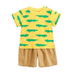 ERABICA Clothes for kids  Sanlutoz קריקטורה בני בגדי סטי קיץ קצר שרוול כותנה תינוק חולצות + תינוק מכנסיים קצרים 2Pcs מזדמן