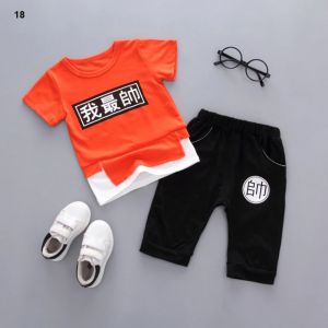 ERABICA Clothes for kids  חדש מכירה לוהטת בני בגדי ילדי סטי קיץ בני בגדי Cartoon ילדים ילד בגדי סט כותנה T-חרא + מכנסיים 2PCS תלבושות