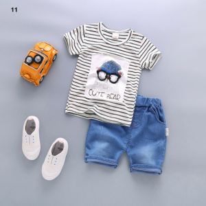 ERABICA Clothes for kids  חדש מכירה לוהטת בני בגדי ילדי סטי קיץ בני בגדי Cartoon ילדים ילד בגדי סט כותנה T-חרא + מכנסיים 2PCS תלבושות