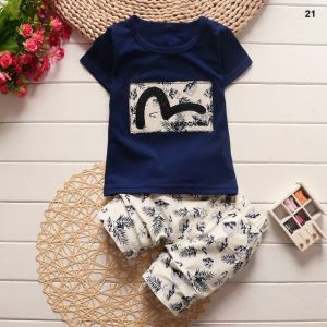 ERABICA Clothes for kids  חדש מכירה לוהטת בני בגדי ילדי סטי קיץ בני בגדי Cartoon ילדים ילד בגדי סט כותנה T-חרא + מכנסיים 2PCS תלבושות