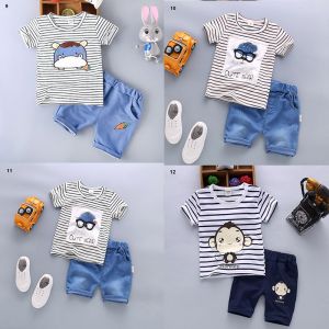 ERABICA Clothes for kids  חדש מכירה לוהטת בני בגדי ילדי סטי קיץ בני בגדי Cartoon ילדים ילד בגדי סט כותנה T-חרא + מכנסיים 2PCS תלבושות