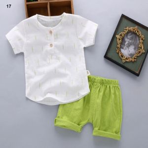 ERABICA Clothes for kids  חדש מכירה לוהטת בני בגדי ילדי סטי קיץ בני בגדי Cartoon ילדים ילד בגדי סט כותנה T-חרא + מכנסיים 2PCS תלבושות