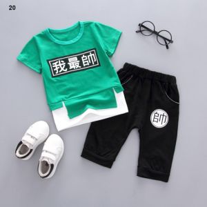 ERABICA Clothes for kids  חדש מכירה לוהטת בני בגדי ילדי סטי קיץ בני בגדי Cartoon ילדים ילד בגדי סט כותנה T-חרא + מכנסיים 2PCS תלבושות