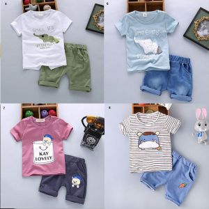 ERABICA Clothes for kids  חדש מכירה לוהטת בני בגדי ילדי סטי קיץ בני בגדי Cartoon ילדים ילד בגדי סט כותנה T-חרא + מכנסיים 2PCS תלבושות