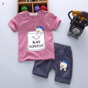 ERABICA Clothes for kids  חדש מכירה לוהטת בני בגדי ילדי סטי קיץ בני בגדי Cartoon ילדים ילד בגדי סט כותנה T-חרא + מכנסיים 2PCS תלבושות