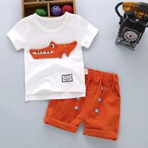 ERABICA Clothes for kids  חדש מכירה לוהטת בני בגדי ילדי סטי קיץ בני בגדי Cartoon ילדים ילד בגדי סט כותנה T-חרא + מכנסיים 2PCS תלבושות