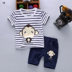 ERABICA Clothes for kids  חדש מכירה לוהטת בני בגדי ילדי סטי קיץ בני בגדי Cartoon ילדים ילד בגדי סט כותנה T-חרא + מכנסיים 2PCS תלבושות