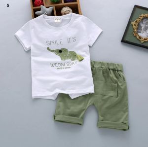 ERABICA Clothes for kids  חדש מכירה לוהטת בני בגדי ילדי סטי קיץ בני בגדי Cartoon ילדים ילד בגדי סט כותנה T-חרא + מכנסיים 2PCS תלבושות