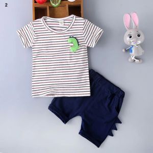 ERABICA Clothes for kids  חדש מכירה לוהטת בני בגדי ילדי סטי קיץ בני בגדי Cartoon ילדים ילד בגדי סט כותנה T-חרא + מכנסיים 2PCS תלבושות