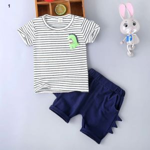 ERABICA Clothes for kids  חדש מכירה לוהטת בני בגדי ילדי סטי קיץ בני בגדי Cartoon ילדים ילד בגדי סט כותנה T-חרא + מכנסיים 2PCS תלבושות