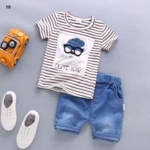 ERABICA Clothes for kids  חדש מכירה לוהטת בני בגדי ילדי סטי קיץ בני בגדי Cartoon ילדים ילד בגדי סט כותנה T-חרא + מכנסיים 2PCS תלבושות