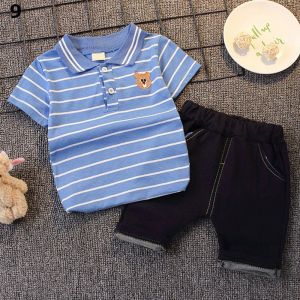 ERABICA Clothes for kids  תינוק בגדי קיץ בני בגדי סטי אופנה דש חולצות + מכנסיים 2pcs חליפת ילדי בגדי Bebe בני ילדים בגדים