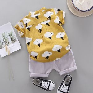 ERABICA Clothes for kids  בני בגדי סטי קיץ נטלמן חליפות קצר שרוול חולצה + מכנסיים התיכון 2pcs 1 2 3 4 5T ילדי בגדי ילדי בגדי סט