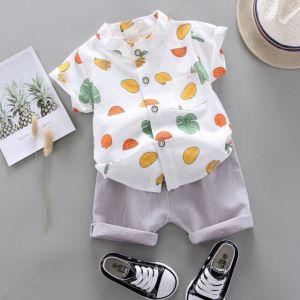 ERABICA Clothes for kids  בני בגדי סטי קיץ נטלמן חליפות קצר שרוול חולצה + מכנסיים התיכון 2pcs 1 2 3 4 5T ילדי בגדי ילדי בגדי סט