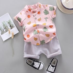 ERABICA Clothes for kids  בני בגדי סטי קיץ נטלמן חליפות קצר שרוול חולצה + מכנסיים התיכון 2pcs 1 2 3 4 5T ילדי בגדי ילדי בגדי סט