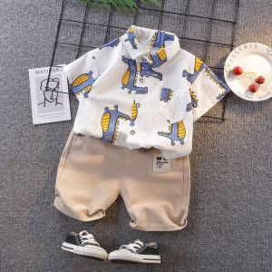 ERABICA Clothes for kids  בני בגדי סטי קיץ נטלמן חליפות קצר שרוול חולצה + מכנסיים התיכון 2pcs 1 2 3 4 5T ילדי בגדי ילדי בגדי סט