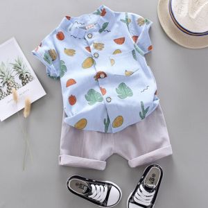 ERABICA Clothes for kids  בני בגדי סטי קיץ נטלמן חליפות קצר שרוול חולצה + מכנסיים התיכון 2pcs 1 2 3 4 5T ילדי בגדי ילדי בגדי סט