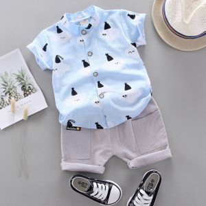 ERABICA Clothes for kids  בני בגדי סטי קיץ נטלמן חליפות קצר שרוול חולצה + מכנסיים התיכון 2pcs 1 2 3 4 5T ילדי בגדי ילדי בגדי סט