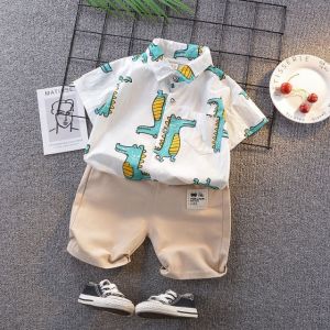 ERABICA Clothes for kids  בני בגדי סטי קיץ נטלמן חליפות קצר שרוול חולצה + מכנסיים התיכון 2pcs 1 2 3 4 5T ילדי בגדי ילדי בגדי סט