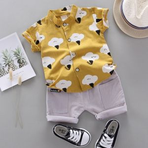 ERABICA Clothes for kids  בני בגדי סטי קיץ נטלמן חליפות קצר שרוול חולצה + מכנסיים התיכון 2pcs 1 2 3 4 5T ילדי בגדי ילדי בגדי סט