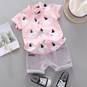ERABICA Clothes for kids  בני בגדי סטי קיץ נטלמן חליפות קצר שרוול חולצה + מכנסיים התיכון 2pcs 1 2 3 4 5T ילדי בגדי ילדי בגדי סט