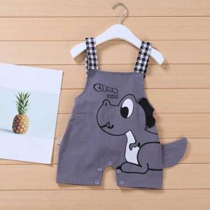 ERABICA Clothes for kids  Baywell דינוזאור הדפסת סרבל בני תינוק ילדים סרבל מכנסיים קצרים רצועת קיץ סט ילד גרבים Romper