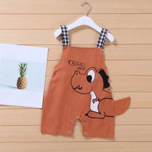 ERABICA Clothes for kids  Baywell דינוזאור הדפסת סרבל בני תינוק ילדים סרבל מכנסיים קצרים רצועת קיץ סט ילד גרבים Romper