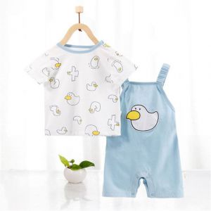 ERABICA Clothes for kids  HERBEEZA 2 Pcs תינוק בגדים לילד שזה עתה נולד סרבל קריקטורה תינוק Romper קיץ פיל סרבל לפעוטות בגדי זכר