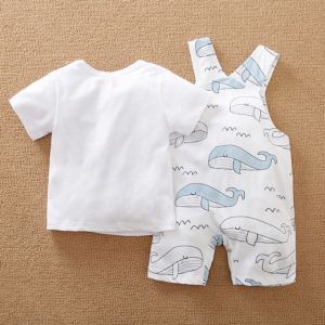 ERABICA Clothes for kids  HERBEEZA 2 Pcs תינוק בגדים לילד שזה עתה נולד סרבל קריקטורה תינוק Romper קיץ פיל סרבל לפעוטות בגדי זכר