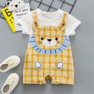 ERABICA Clothes for kids  HERBEEZA 2 Pcs תינוק בגדים לילד שזה עתה נולד סרבל קריקטורה תינוק Romper קיץ פיל סרבל לפעוטות בגדי זכר