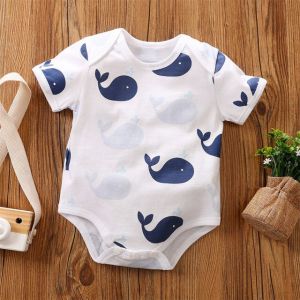 ERABICA Clothes for kids  HERBEEZA 2 Pcs תינוק בגדים לילד שזה עתה נולד סרבל קריקטורה תינוק Romper קיץ פיל סרבל לפעוטות בגדי זכר
