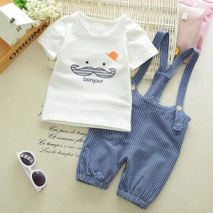 ERABICA Clothes for kids  קיץ תינוק בני בנות בגדי ספורט חולצה + ביב מכנסיים סטים ליילוד תינוק בני בנות בגדי יום הולדת סטי תינוקות