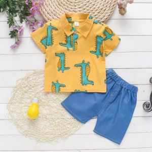 ERABICA Clothes for kids  קיץ תינוק בני בנות בגדי ספורט חולצה + ביב מכנסיים סטים ליילוד תינוק בני בנות בגדי יום הולדת סטי תינוקות