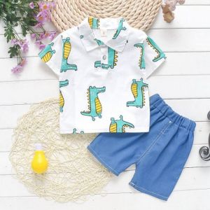 ERABICA Clothes for kids  קיץ תינוק בני בנות בגדי ספורט חולצה + ביב מכנסיים סטים ליילוד תינוק בני בנות בגדי יום הולדת סטי תינוקות