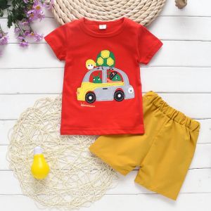 ERABICA Clothes for kids  קיץ תינוק בני בנות בגדי ספורט חולצה + ביב מכנסיים סטים ליילוד תינוק בני בנות בגדי יום הולדת סטי תינוקות