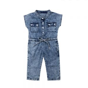 ERABICA Clothes for kids  קיץ פעוט ילדי תינוקת בגדי ג 'ינס ללא שרוולים Romper סרבל Playsuit ארוך מכנסיים תלבושות 1-6T